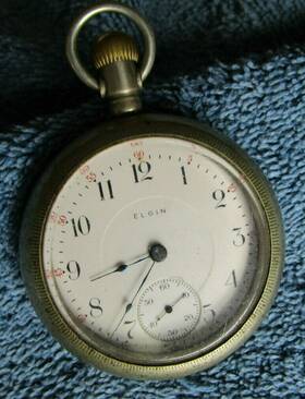 160-64ddd Elgin 17 Jewels Silverode Phila. Pocket Watch Runs Large 14581008