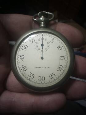 Off423714 Elgin 160-67c 1940s Bomb Military Stop Watch Works Ord Dept Usa