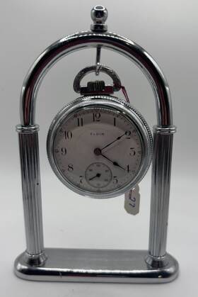 16072967 Elgin 17 Jewel Size 18 Open Face Basemetal Case Pocket Watch Runs