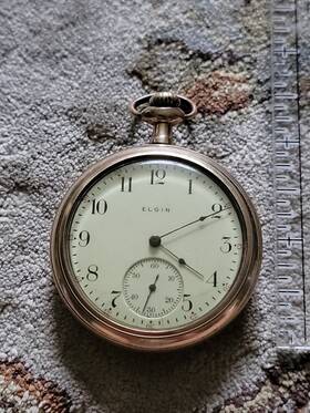 11979426 Elgin 16353768 1905 Pocket Watch #11979426 Grade 313 Model 7 16s Wadsworth Gold Filled