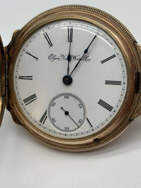 1658641 Elgin Antique 1891 Pocket Watch Standard Rail Road Grade 96 Case Runs