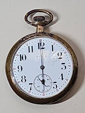 16s15j Elgin Pocket Watch Open Face Hand-winding Vintage
