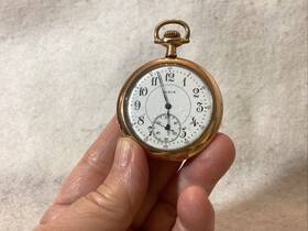 17058273 Elgin Pocket Watch S#17058273 Grade 303 S 12 Jewels 7 Open Face Gf Running