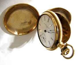 1721859 Elgin Antique Gf Pocket Watch Cwc Co Crescent 25 Year Hunter Case Not Running