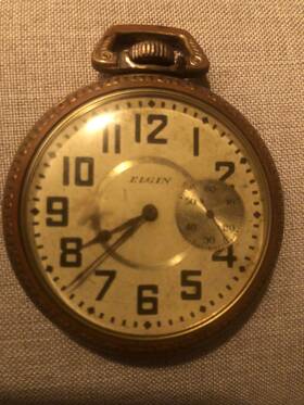 17452706 Elgin 1914 Pocket Watch Grade 290 16s Unusual 3 O Clock Sub-seconds Ser