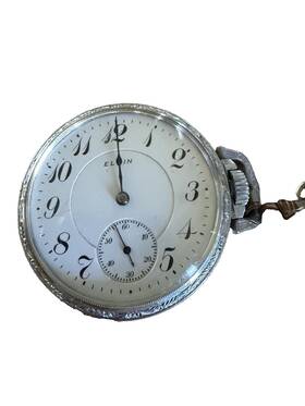 1791977 Elgin Vtg G.m. Wheeler 17 Jewels Mechanical Silver Pocket Watch Arabic Numerals