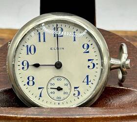 18236811 Elgin Antique 18s Pocket Watch Keystone Silveroid Case #18236811 Parts Or Restor