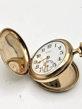 18266945 Elgin Antique 1915 Pocket Watch Gf 20 Year Warranted 3/0s 7j Running #812d