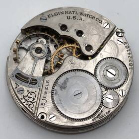 18324163 Elgin 1915 Pocket Watch Face Movement Parts 15j Model 6 Class 312 16s