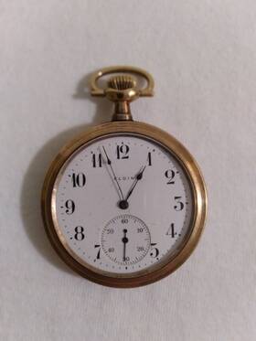 18642588 Elgin 1927-1950 Open Face Working Pocket Watch Grade 303 Model 3 7j