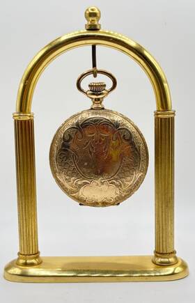 18694932 Elgin 7 Jewel Size 16 Gold Filled Bay State Hunter Pocket Watch Runs