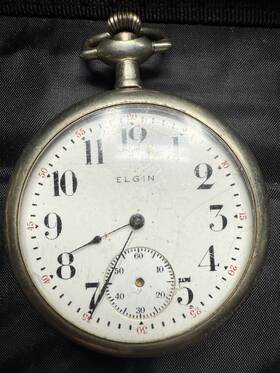 18822259 Elgin Pocket Watch Open Face Hand-winding Vintage 7 Jewels As Is