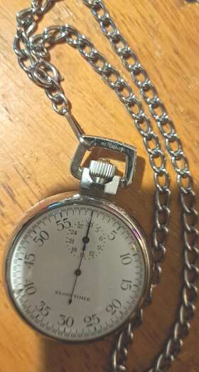 19155 Elgin Timer Pocket Watch 1943 Us Navy Bu Ships Serial# 15 Jewels