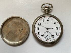 19235024 Elgin Vintage 1917 Pocket Watch 7 Jewels Antique No Glass/not Working #