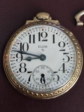 1951c Elgin Vintage Railroad Grade 616 Model 20 Montgomery Dial 16s 17j