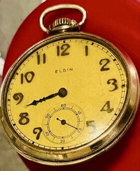 19747126 Elgin Antique Gold Filled Pocket Watch Illinois Co. Parts