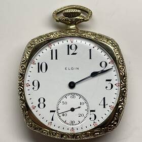 19799272 Elgin Pocket Watch Us 17j 12s Stem Set And Wind Gf Openface S/n C. 1917
