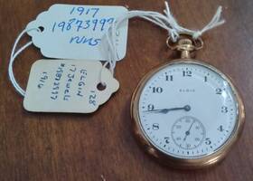 19873997 Elgin Antique Pocket Watch #19873997 17j 12s Gr. 345 1917 Runs Great