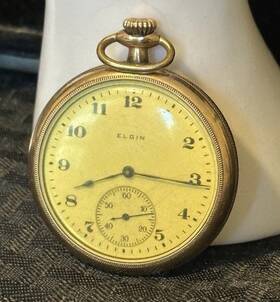 20123465 Elgin Antique Gold Filled Pocket Watch Not Running