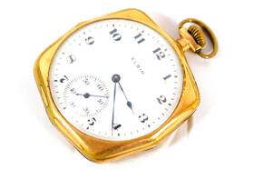 20367933 Elgin Pocket Watch Octagon 345 Model 3 Gold Filled 12s 17 Jewels