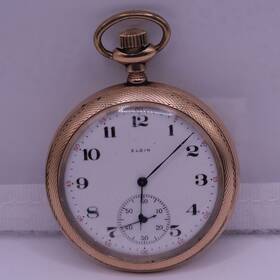20736060 Elgin Gold-filled Pocket Watch 12s Model 3 7j - Runs