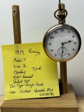 21027930 Elgin Size 16 Pocket Watch Intermittently Running