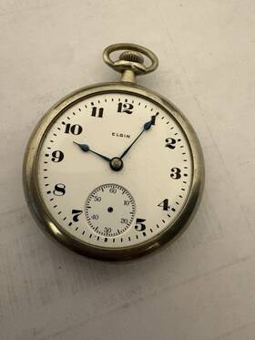 Elgin 21820216 Antique Pocket Watch Keystone Nickeloid Parts Repair