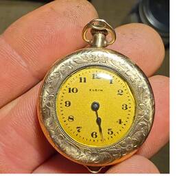 2185277 Elgin Pocket Watch Gold Filled Yellow Full Hunter Dial Manual Arabic