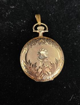 21854205 Elgin 1919 Ladies Pocket Watch Double Hunter Gf Running No Glass