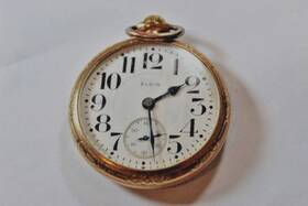22098900 Elgin 1920 Sz16 17j Mens Pocket Watch Leverset-runs Great-bevelled Crystal-clean