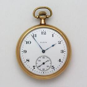 22137700 Elgin Grade 315 Model 3 12 Size Open Face Gold Filled Pocket Watch Ca. 1920