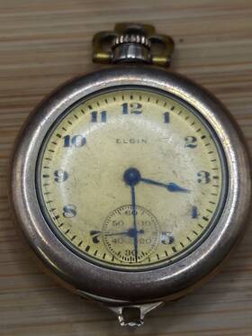 22156077 Elgin Vintage 1920 6/0s / 7 Jewels Grade 431 G.f. Pocket Watch Not Running