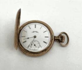 2220986 Elgin 1899 Grade 141 Pocket Watch 18 Size Gold Filled Full Hunter Case -