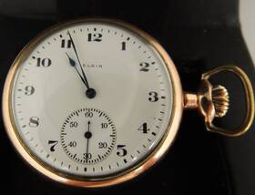 21306-time-ted Elgin 22221390 Pocket Watch 7 Jewels Ser #22221390 Working