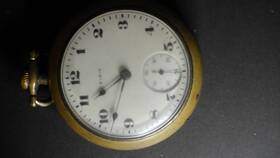 22272193 Elgin 1921 16s Pocket Watch Grade 291 7 Jewel Gibraltar 10yr Case Not Workin
