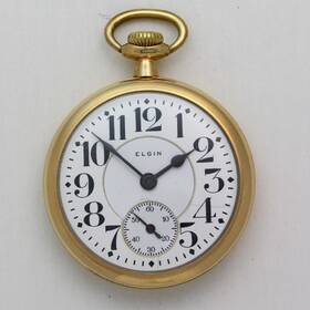 22792699 Elgin Bw Raymond Grade 455 16 Size Railroad Pocket Watch Ca. 1920