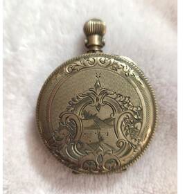 2280075 Elgin Yellow Gold Full Hunter Pocket Watch Roman Numerals Mechanical 1880s