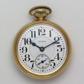 22880006 Elgin Father Time Grade 454 Model 15 Railroad 16 Size Pocket Watch Ca 1920