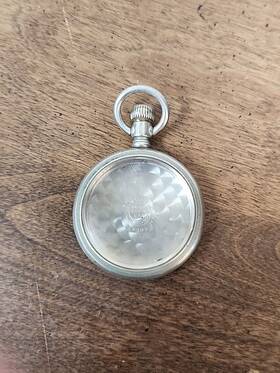 232872 Elgin Vintage Nickel Pocketwatch Case #232872 - Inscribed Inside 15606