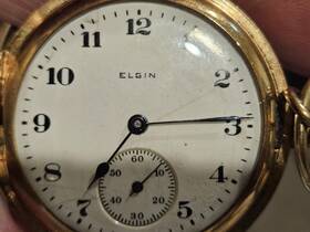 23300269 Elgin Antique 14k Gold Filled Pocket Watch Eljin In J. Boss Keystone Case