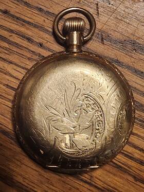 2368455 Elgin Gold Pocket Watch 1895 Engraving Keystone Case Sr#2368455 Works Wt 60.8gr