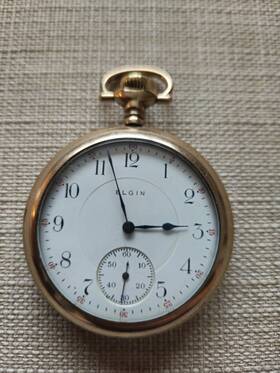 23860423 Elgin Antique 17 Jewel Double Roller Pocket Watch Runs B&b Royal Case