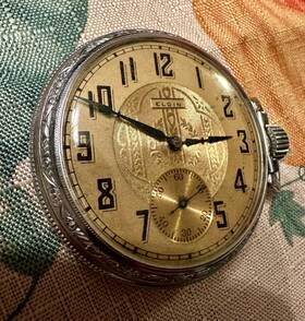 23984248 Elgin 16s Model 6 Pocketwatch With Defiance Nickel Case
