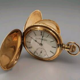6228941 Elgin 2410749 J Boss 14k Pocket Watch Keystone Case Usa 15 Jewels 20year