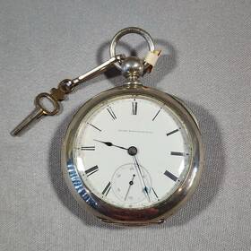 241541 Elgin National Watch Co Pocket Serial Works Key Attached