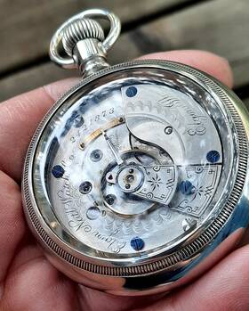 2421873 Elgin Old 1886 Amercan Quality 18s Rr Pocket Watch Display Back Video