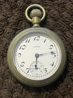 24358993 Elgin Vintage Pocket Watch Silverode Casing 15 Jewels Working #24358993 See Pics
