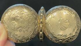 2459486 Elgin Vtg Woman S Gold Pocket Watch Keystone Case For Parts