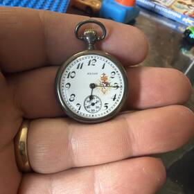 24885516 Elgin Antique Pocket Watch Sacred Heart Sterling Silver Super Rare #