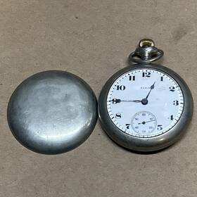 25142490 Elgin Vintage Pocket Watch 15 J Open Face Not Running For Parts/repair Keystone
